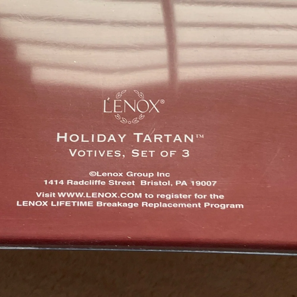 Lenox Festive Candle Holders with Red and Green Accents - Picture 2 of 2